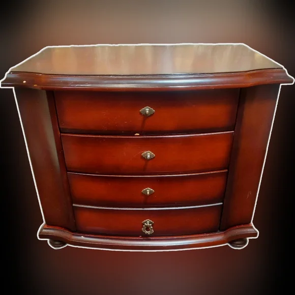 Vintage Bombay Company Mahogany Jewelry Chest - Picture 1 of 7